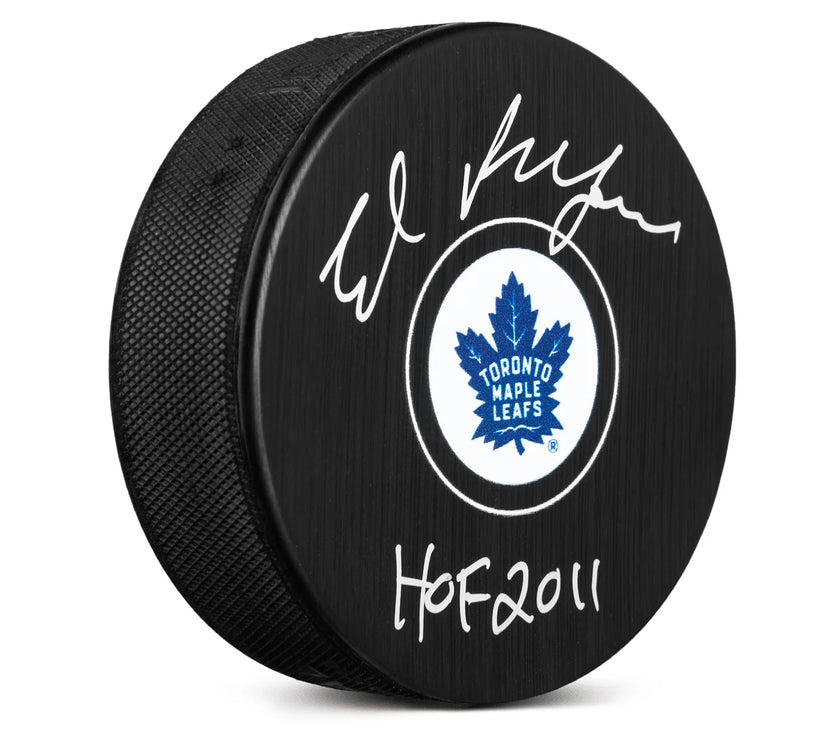 Ed Belfour Signed Toronto Maple Leafs Puck with HOF Note