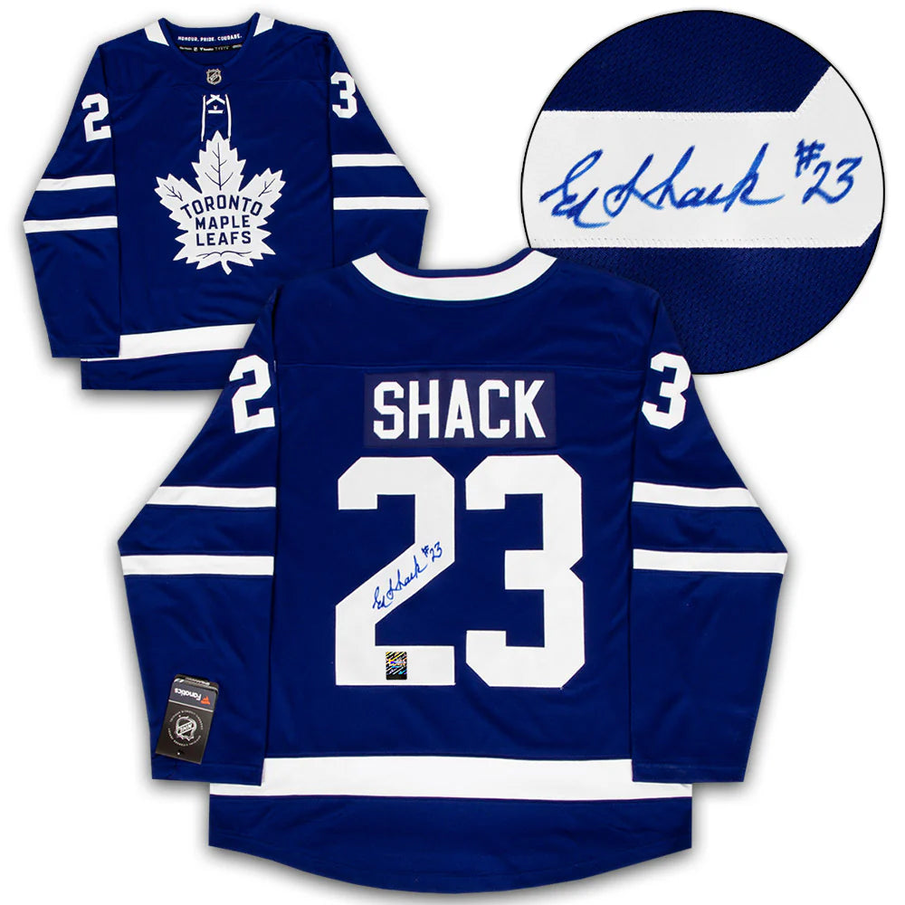 Eddie Shack Signed Toronto Maple Leafs Fanatics Breakaway Home Blue Jersey