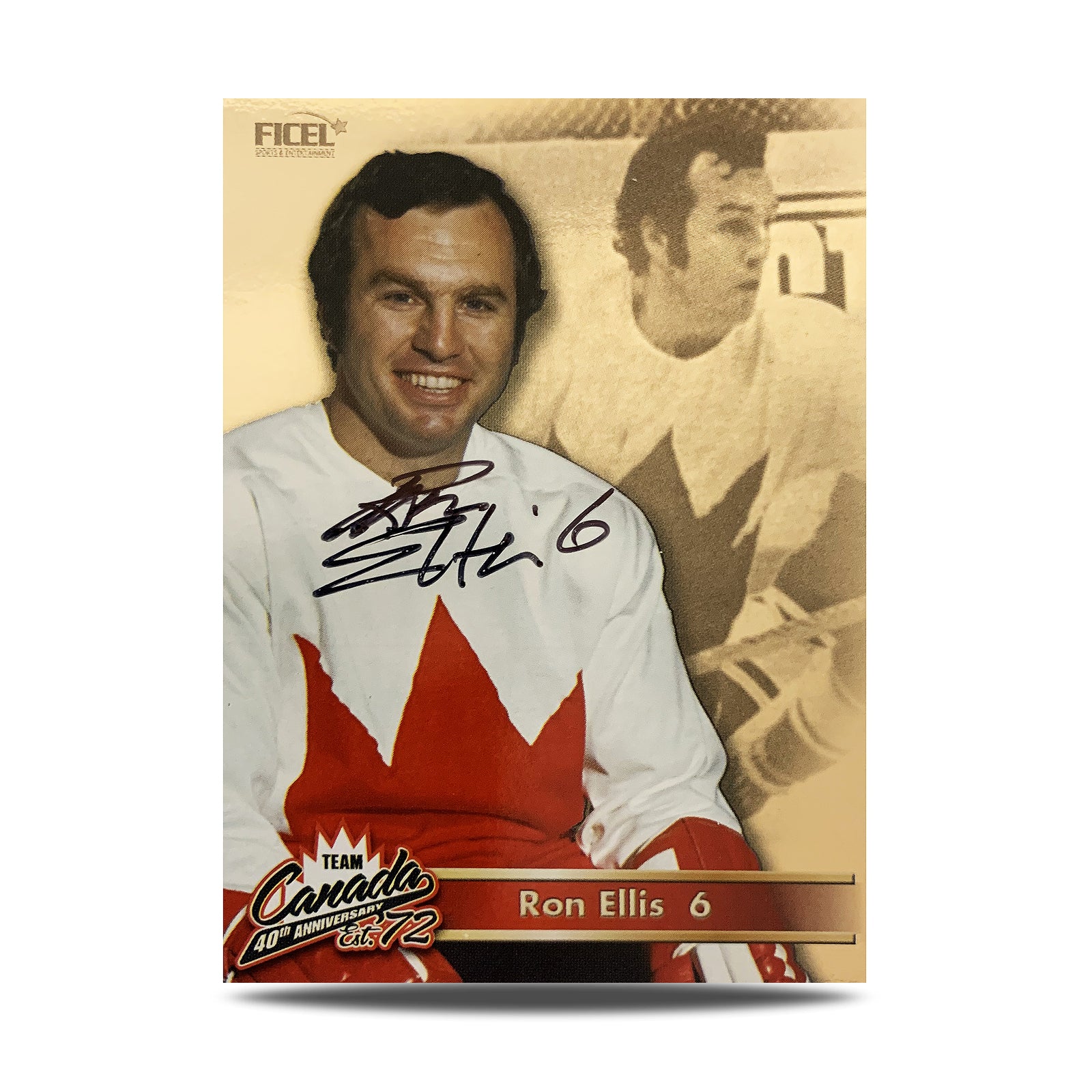 Ron Ellis #6 Signed Official 40th Anniversary Team Canada 1972 Card