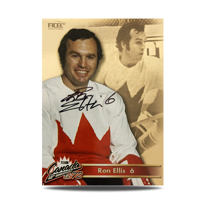 Ron Ellis #6 Signed Official 40th Anniversary Team Canada 1972 Card