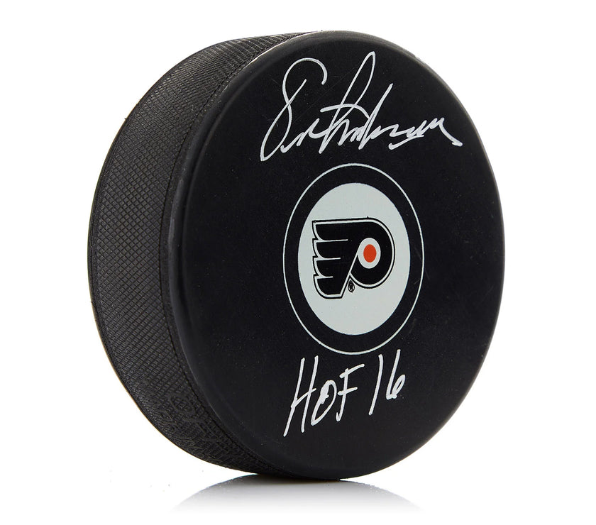 Eric Lindros Signed Philadelphia Flyers Puck with HOF Note
