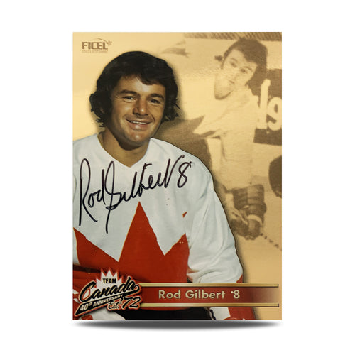 Rod Gilbert #8 Signed Official 40th Anniversary Team Canada 1972 Card