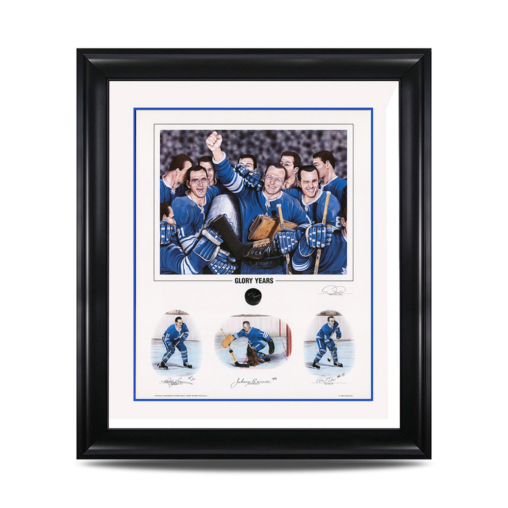 Glory Years – Bobby Baun, Johnny Bower & Ron Ellis Signed Limited Edition Print - Heritage Hockey™