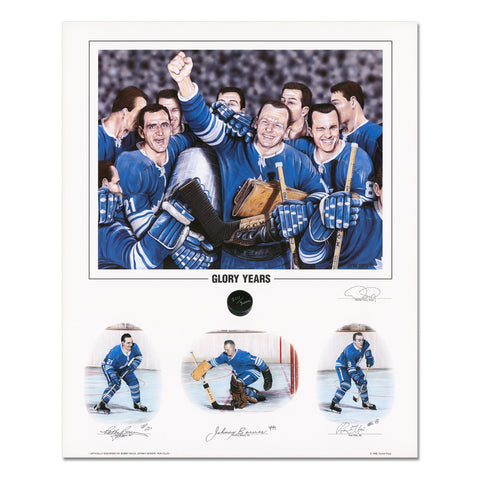 Glory Years Limited Edition Print Signed by Bobby Baun, Johnny Bower & Ron Ellis