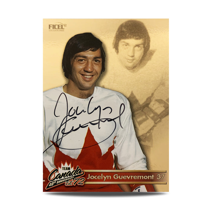 Jocelyn Guevremont #37 Signed Official 40th Anniversary Team Canada 1972 Card