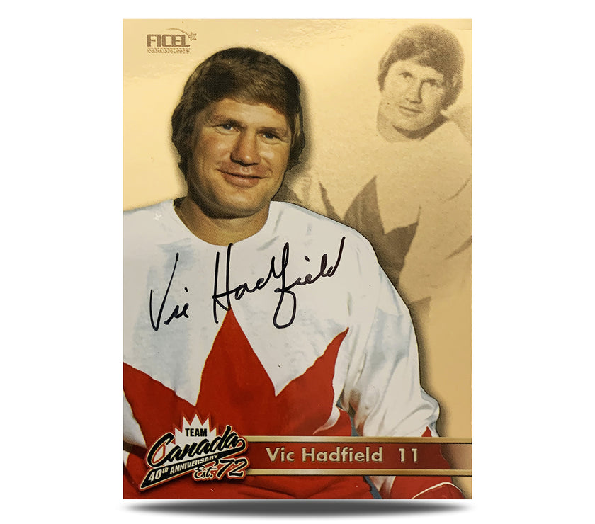 Vic Hadfield #11 Signed Official 40th Anniversary Team Canada 1972 Card