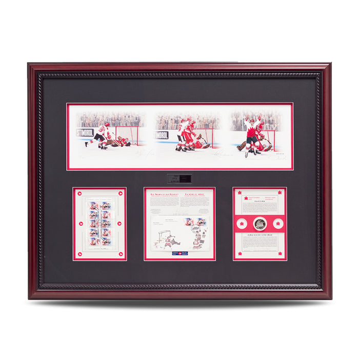 History Unfolds – Paul Henderson & Vladislav Tretiak Signed Limited Edition Summit Series Print - Heritage Hockey™