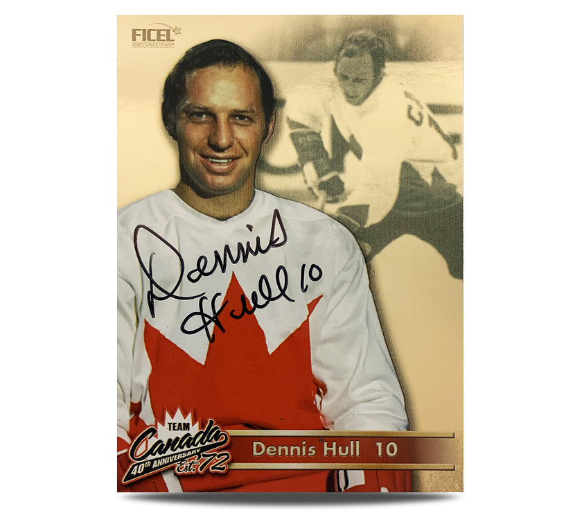 Dennis Hull #10 Signed Official 40th Anniversary Team Canada 1972 Card