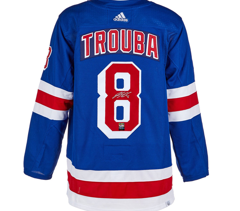 Jacob Trouba Signed New York Rangers Adidas Pro Home Blue Jersey