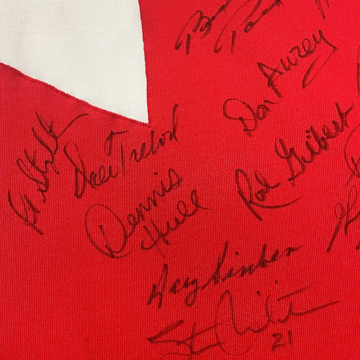 Team Canada 1972 Summit Series Original Athletic Knit Material Away White Jersey - Signed by 26 Players