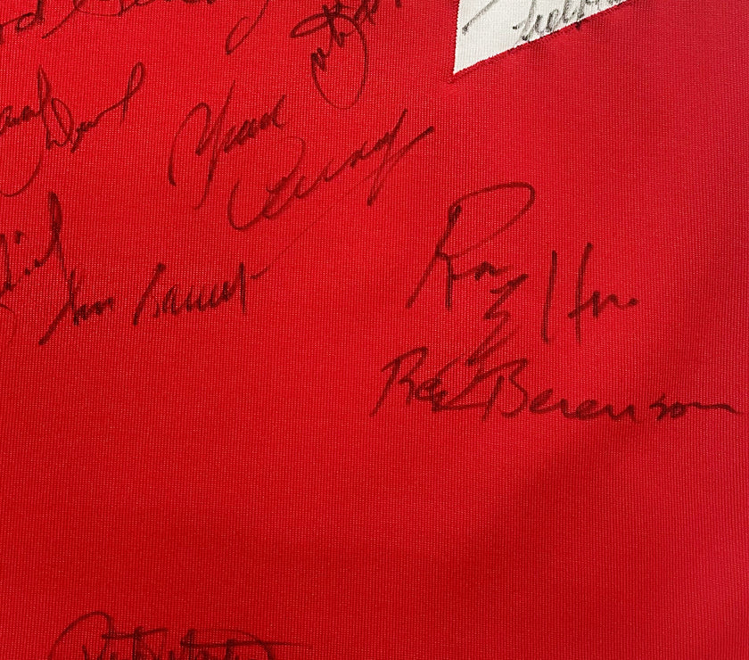 Team Canada 1972 Summit Series Original Athletic Knit Material Away White Jersey - Signed by 26 Players