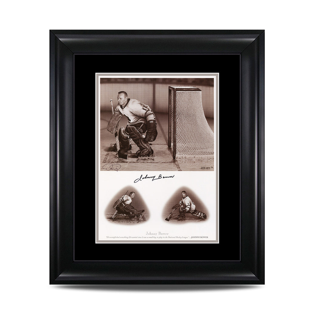Johnny Bower Signed Toronto Maple Leafs 12 x 15 Legends Series Print - Heritage Hockey™