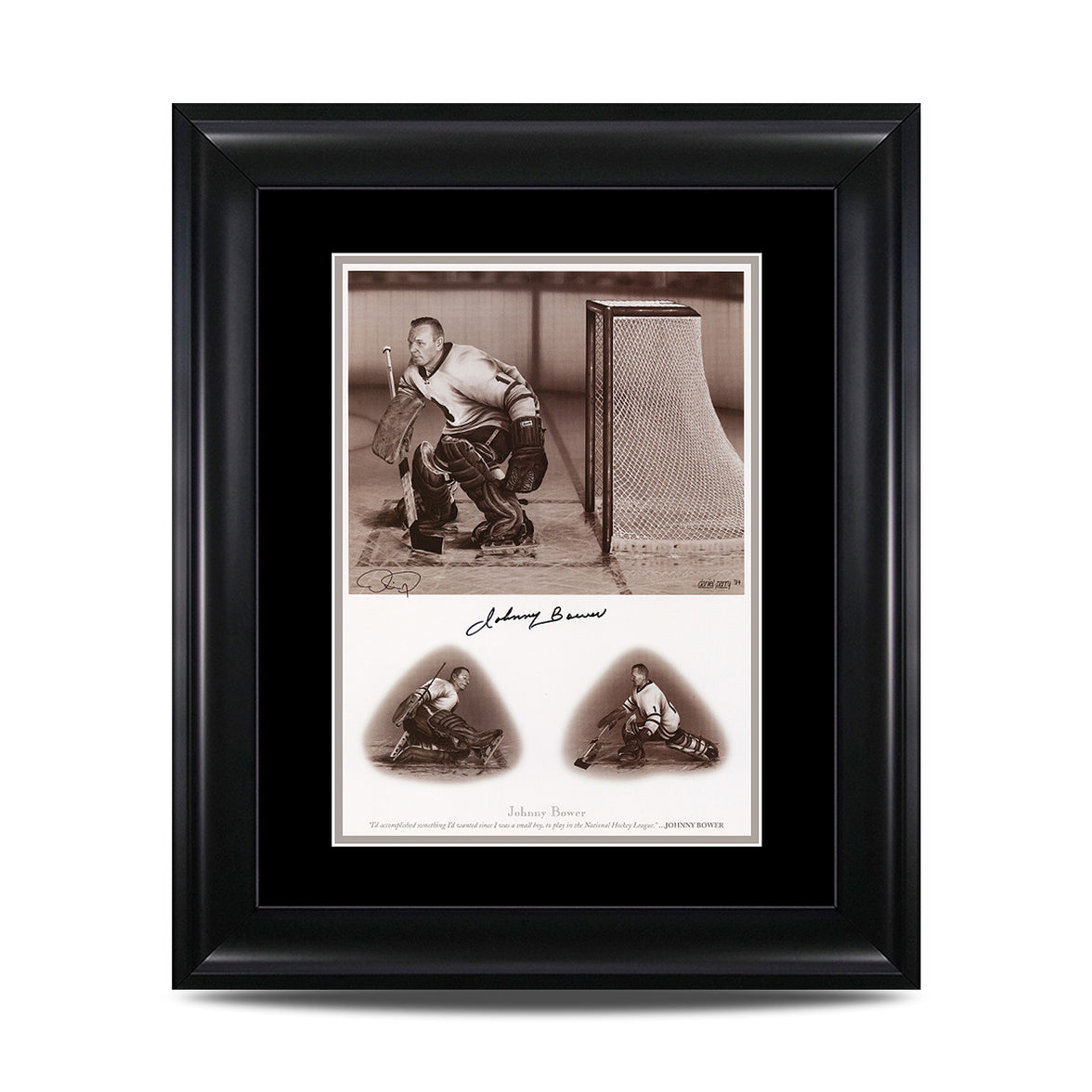 Johnny Bower Signed Toronto Maple Leafs 12 x 15 Legends Series Print - Heritage Hockey™