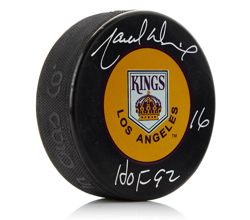 Marcel Dionne Signed Los Angeles Kings Puck with HOF Note