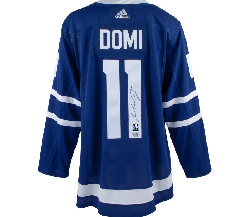 Max Domi Signed Toronto Maple Leafs Adidas Pro Home Blue Jersey