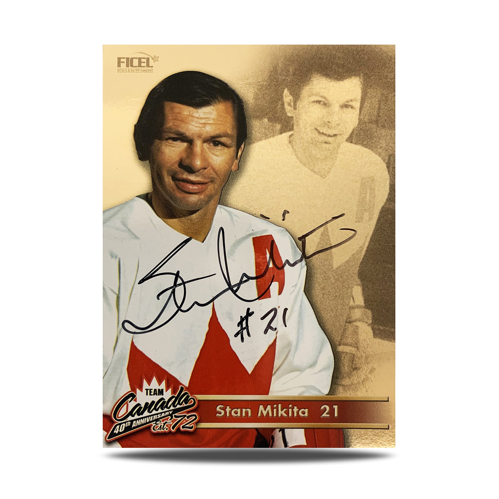Stan Mikita #21 Signed Official 40th Anniversary Team Canada 1972 Card