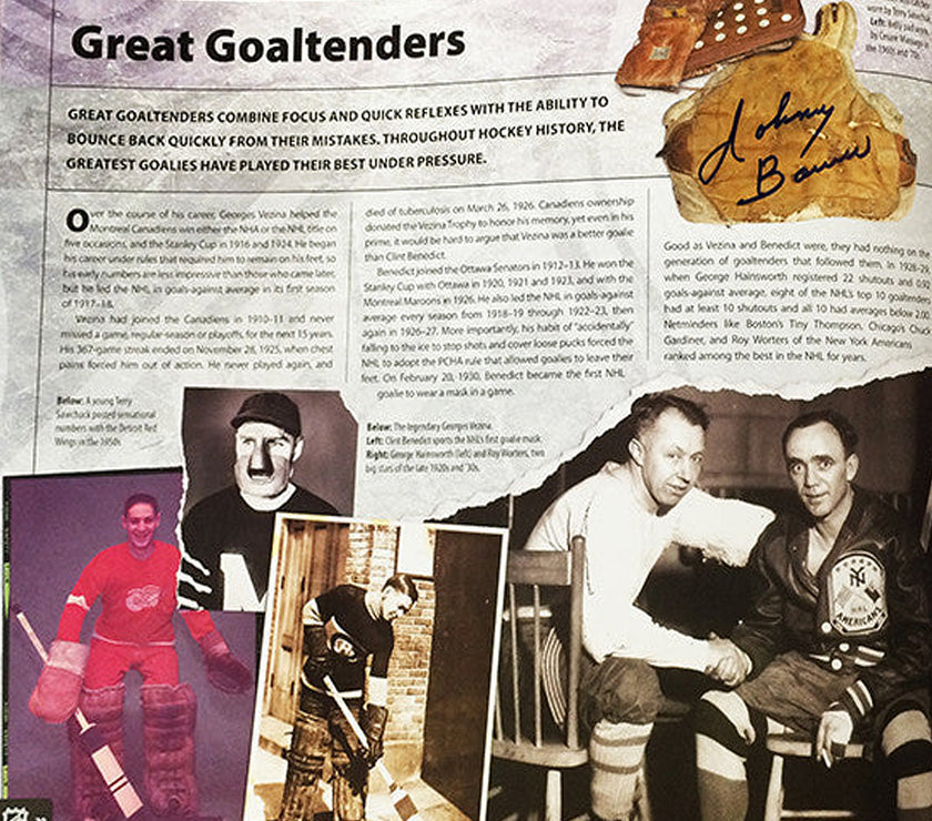 Johnny Bower Signed "The Official NHL Hockey Treasures" Collectible Book