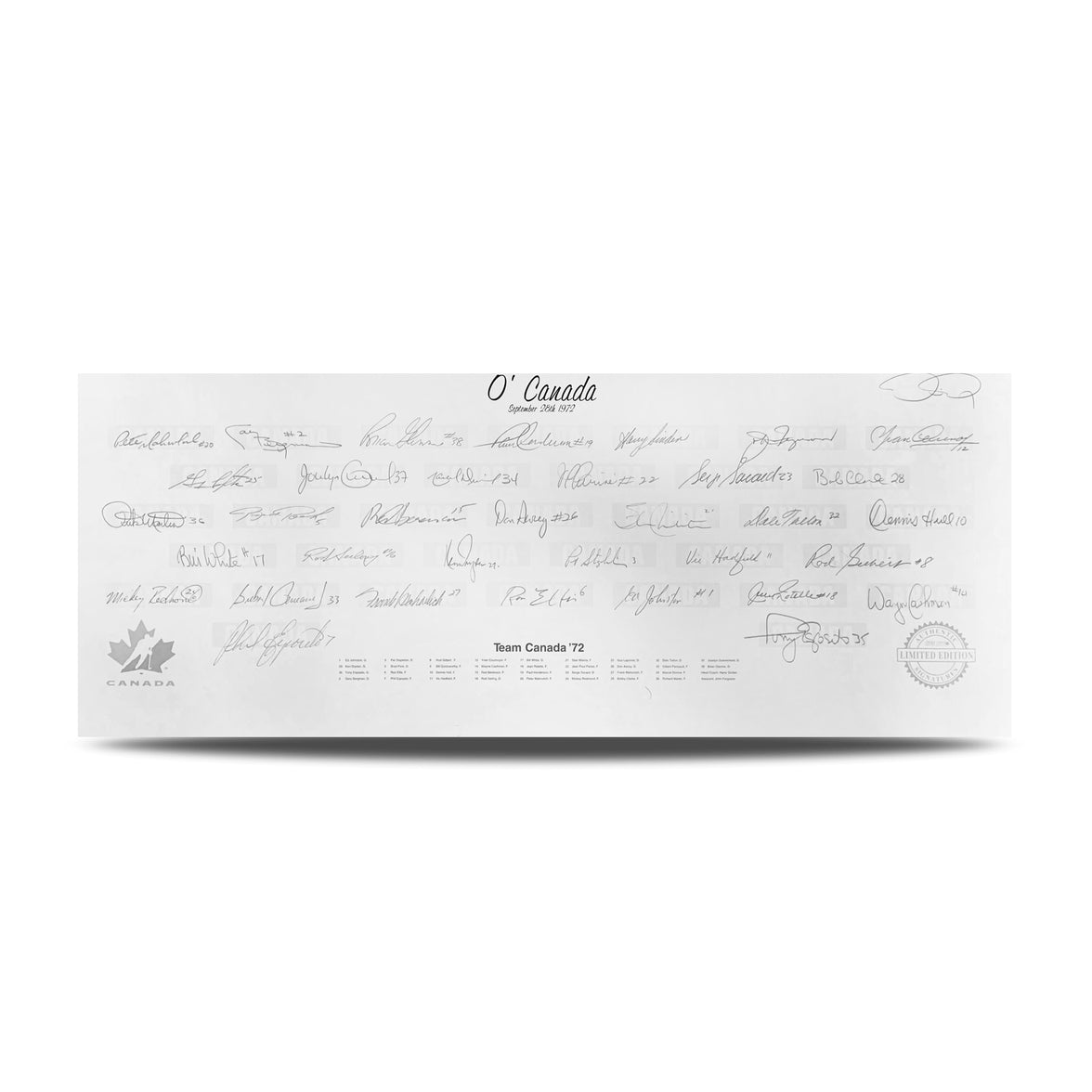 O' Canada – Team Canada 1972 Signed Limited Edition Summit Series Print /972 - Heritage Hockey™