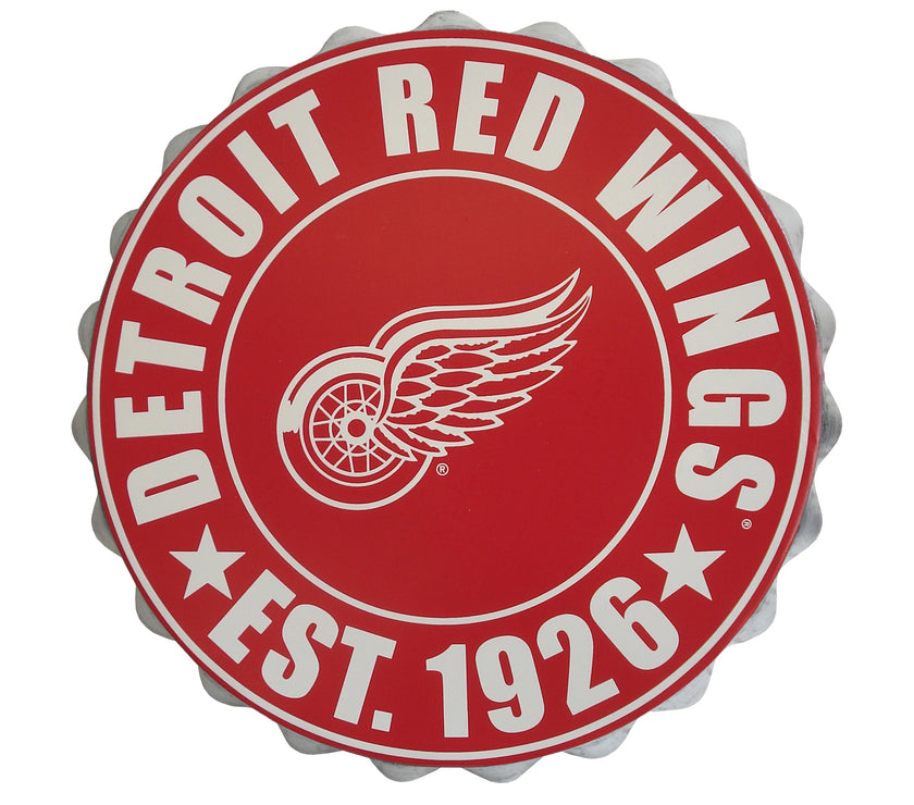 Detroit Red Wings NHL Bottle Cap Wall Logo