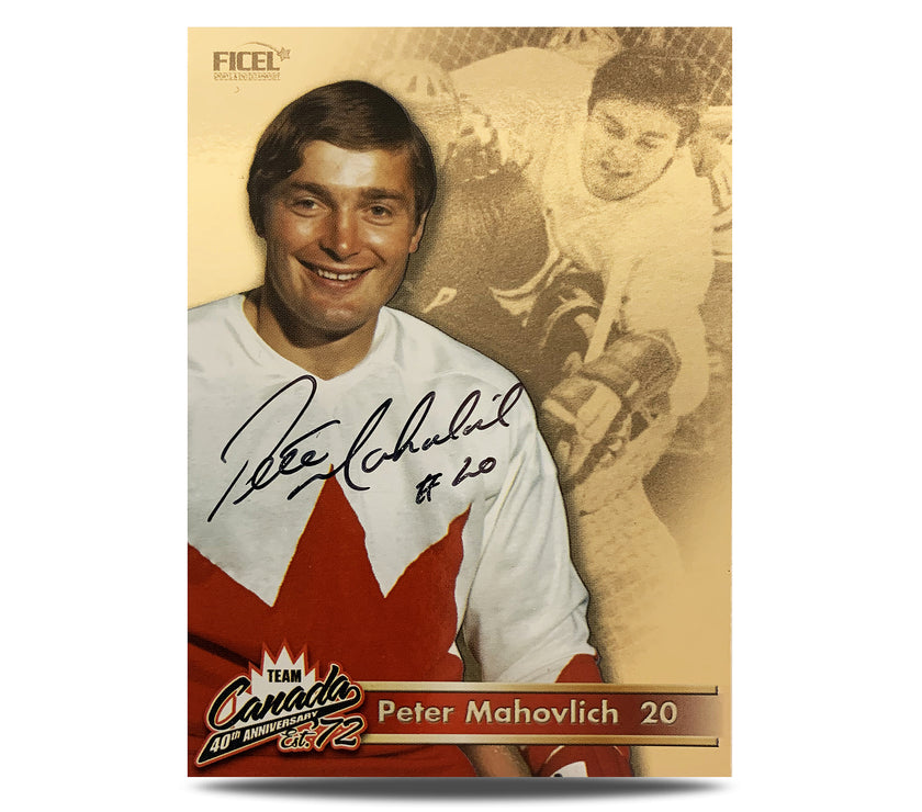 Peter Mahovlich #20 Signed Official 40th Anniversary Team Canada 1972 Card