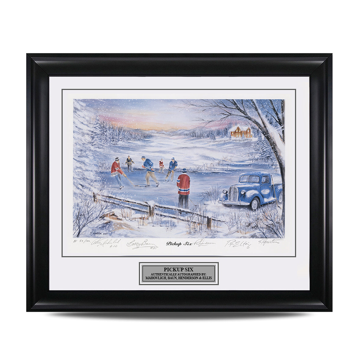 Pickup Six – Peter Mahovlich, Bobby Baun, Ron Ellis & Paul Henderson Signed Limited Edition Print - Heritage Hockey™