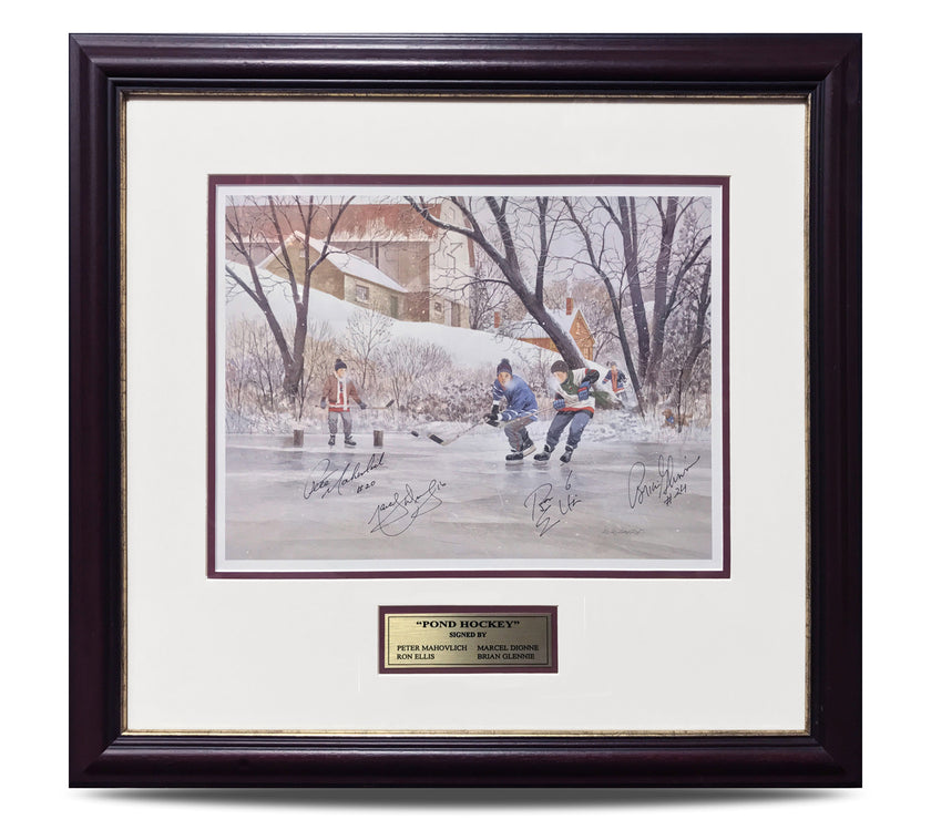 Pond Hockey – Peter Mahovlich, Marcel Dionne, Ron Ellis & Brian Glennie Signed Print