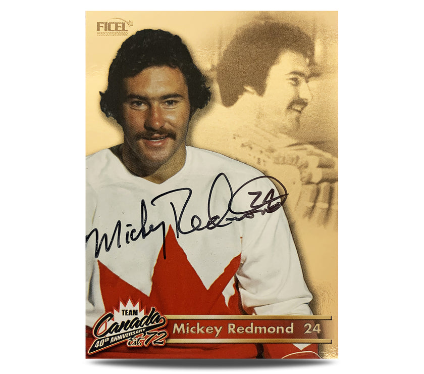 Mickey Redmond #24 Signed Official 40th Anniversary Team Canada 1972 Card