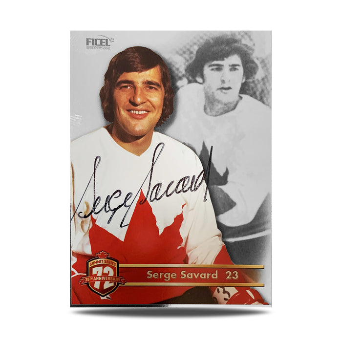 Serge Savard #23 Signed Official 35th Anniversary Team Canada 1972 Card