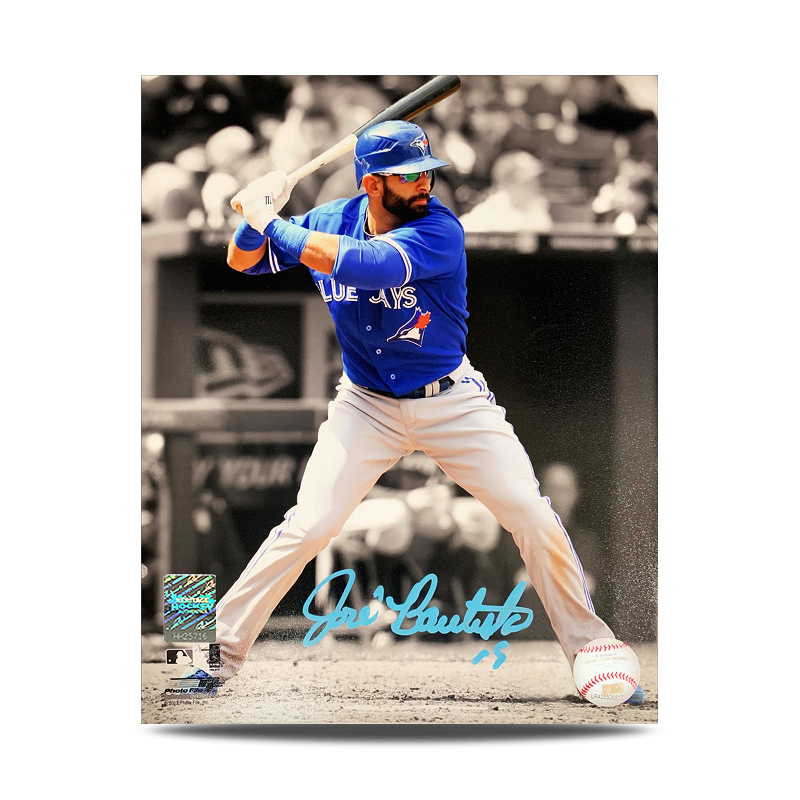 Jose Bautista Signed Toronto Blue Jays 8X10 Spotlight Photo
