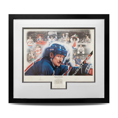 Wayne Gretzky dédicacé 20e anniversaire édition limitée 1999 HHOF impression d'induction