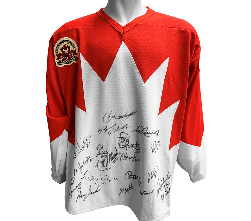 Multi-Signed Team Canada 1972 Summit Series Home Red Jersey - 20 Signatures