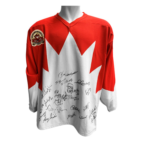 Maillot domicile multi-signé d'Équipe Canada 1972 Summit Series - 20 signatures