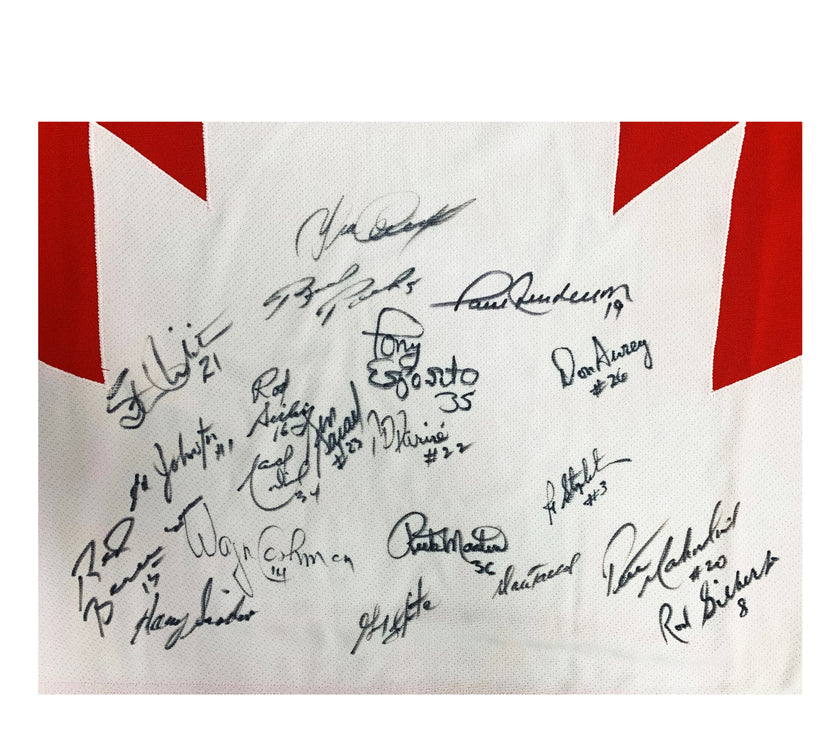 Multi-Signed Team Canada 1972 Summit Series Home Red Jersey - 20 Signatures