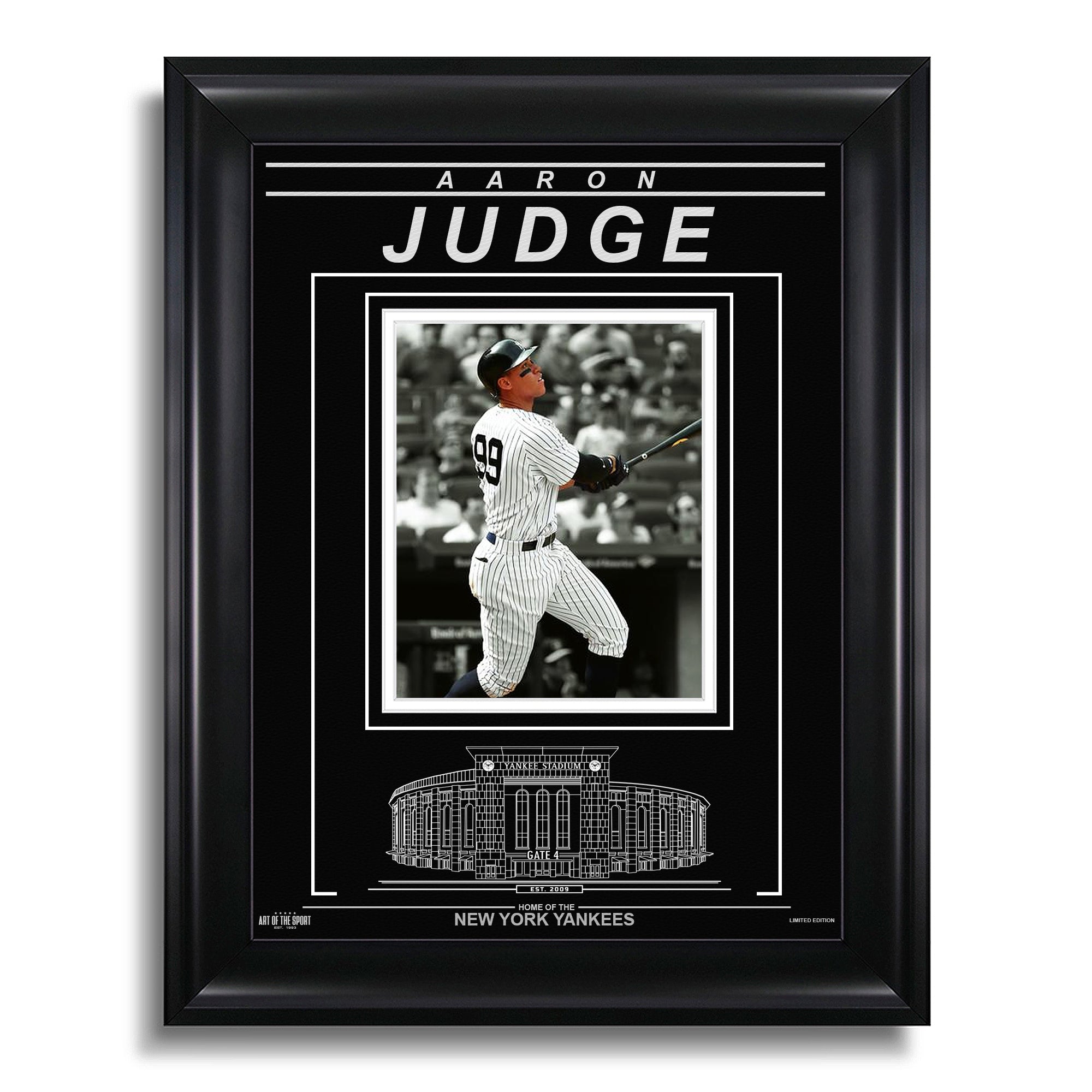 Aaron Judge New York Yankees Engraved Framed Photo - Action Spotlight - Heritage Hockey™