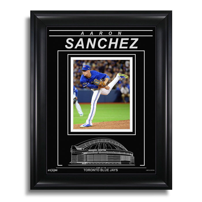 Aaron Sanchez Toronto Blue Jays Engraved Framed Photo - Action Pitch Horizontal - Heritage Hockey™