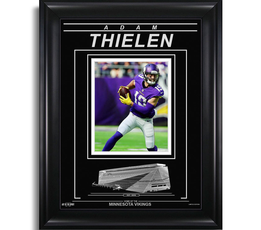 Adam Thielen Minnesota Vikings Engraved Framed Photo - Action