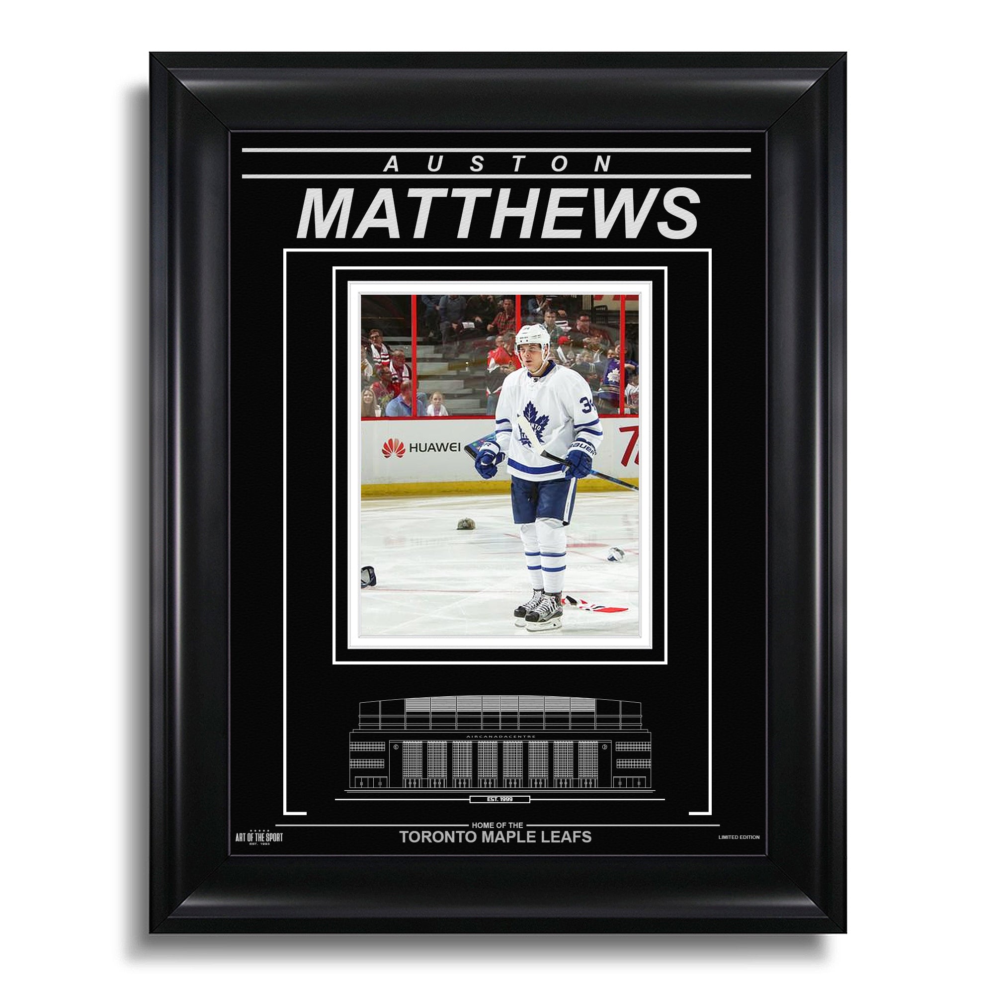 Auston Matthews Toronto Maple Leafs Engraved Framed Photo - 4 Goal Game - Heritage Hockey™