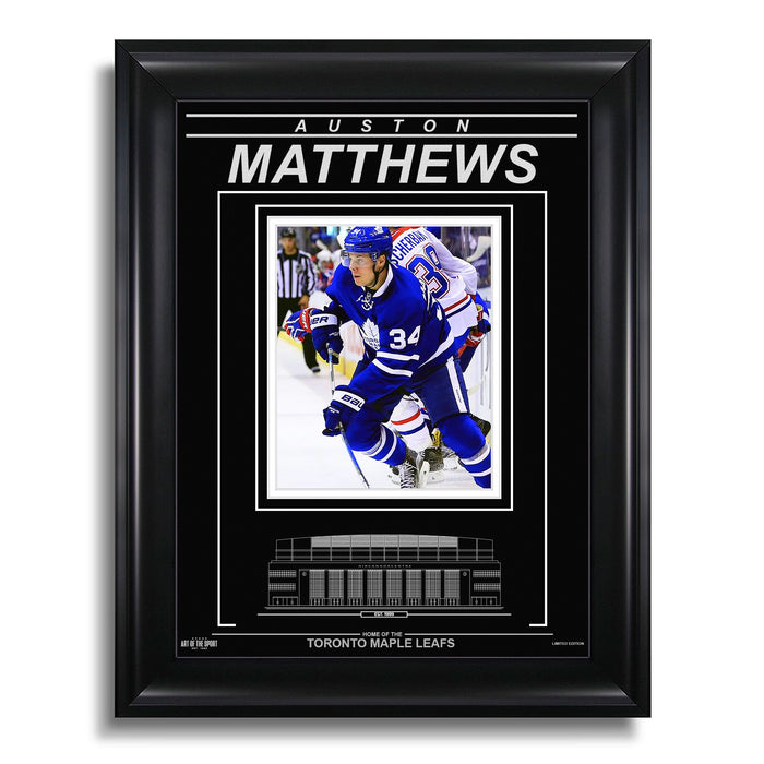 Auston Matthews Toronto Maple Leafs Engraved Framed Photo - Action Flex - Heritage Hockey™