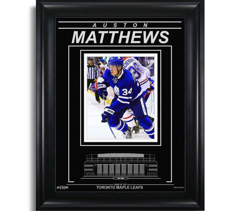 Auston Matthews Toronto Maple Leafs Engraved Framed Photo - Action Flex - Heritage Hockey™