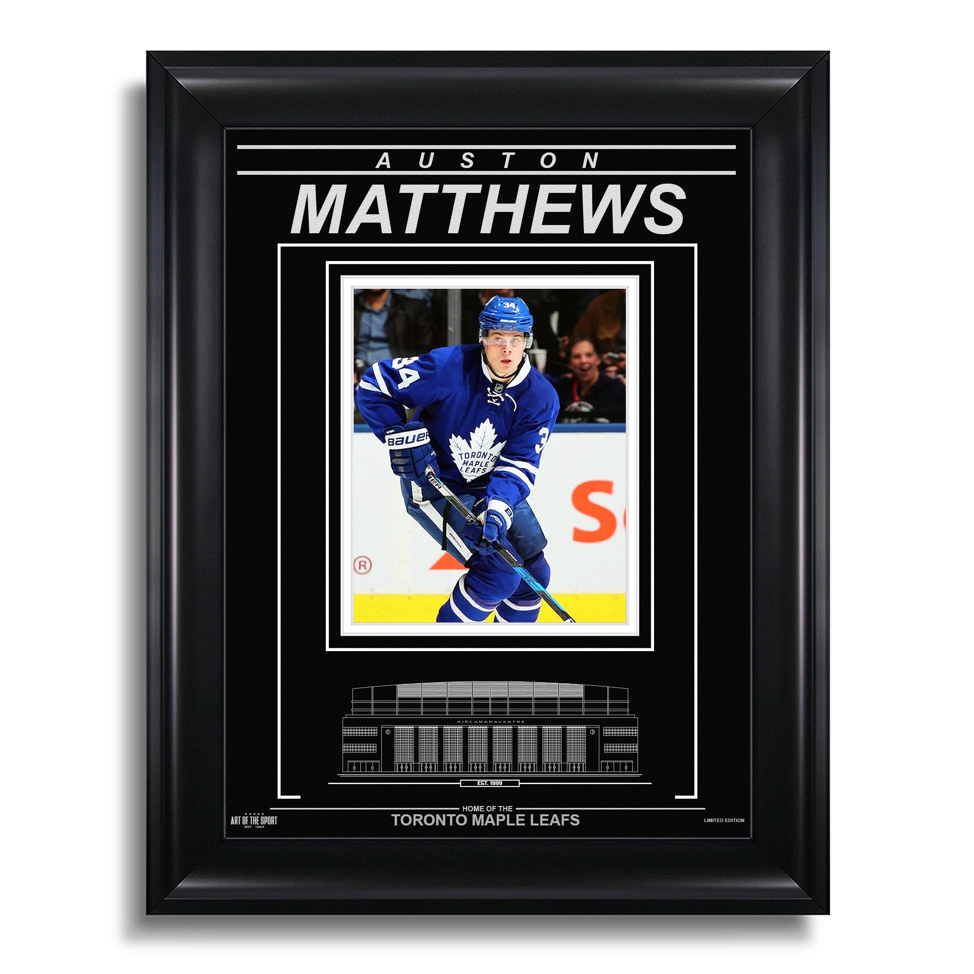 Auston Matthews Toronto Maple Leafs Engraved Framed Photo - Action Forward - Heritage Hockey™