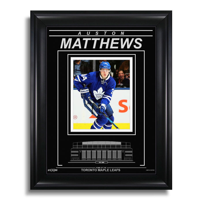Auston Matthews Toronto Maple Leafs Engraved Framed Photo - Action Forward - Heritage Hockey™
