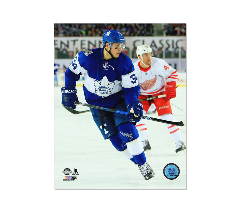 Auston Matthews Toronto Maple Leafs Engraved Framed Photo - Centennial Classic - Heritage Hockey™