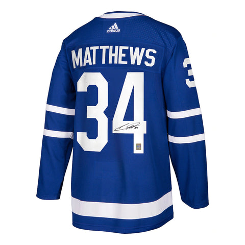 Auston Matthews a signé le maillot Adidas Pro Home des Maple Leafs de Toronto