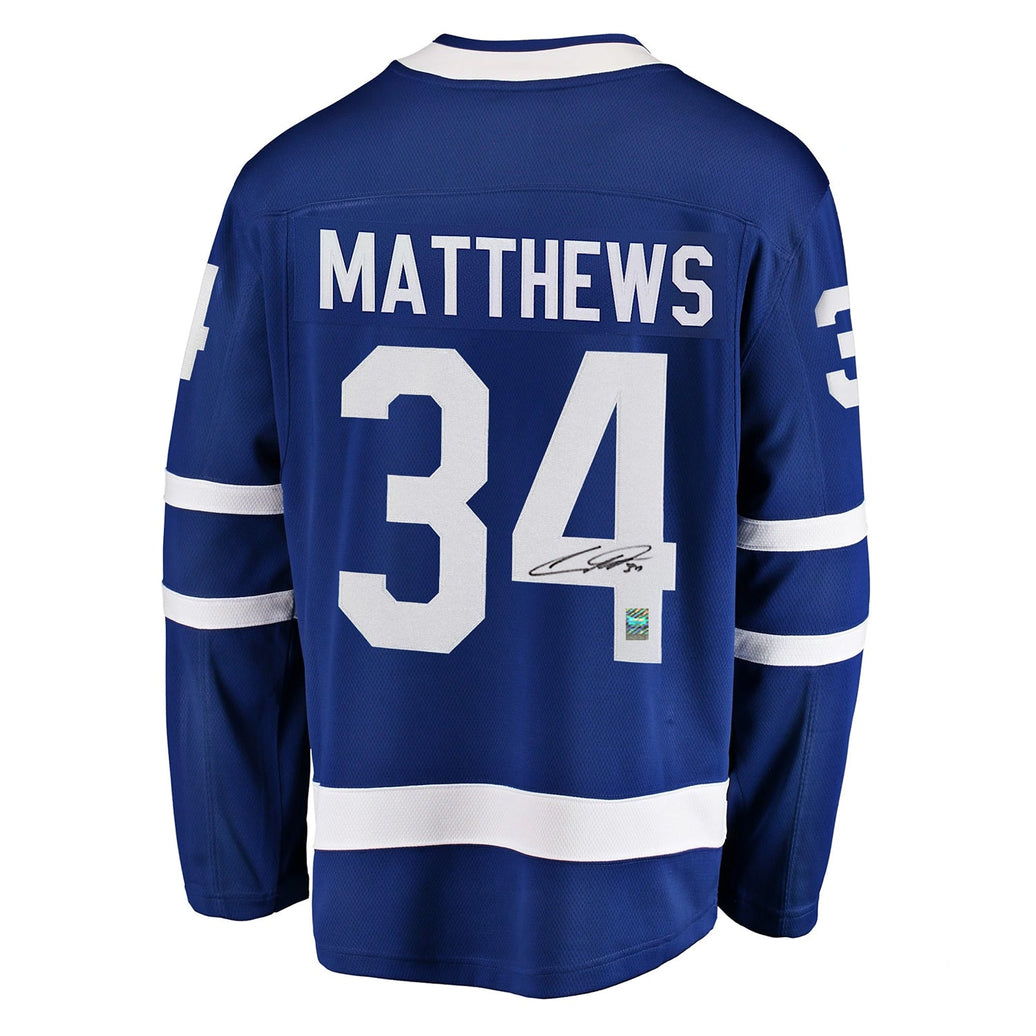Auston Matthews a signé le maillot fanatique des Maple Leafs de Toronto