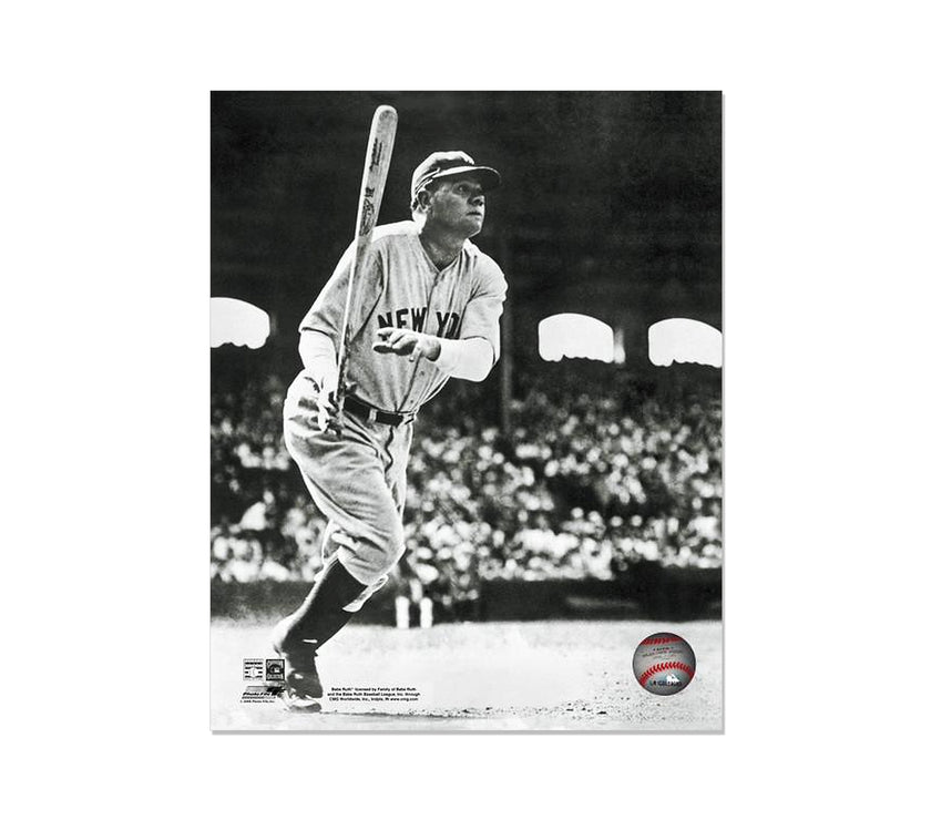 Babe Ruth New York Yankees Engraved Framed Photo - Action Hit - Heritage Hockey™