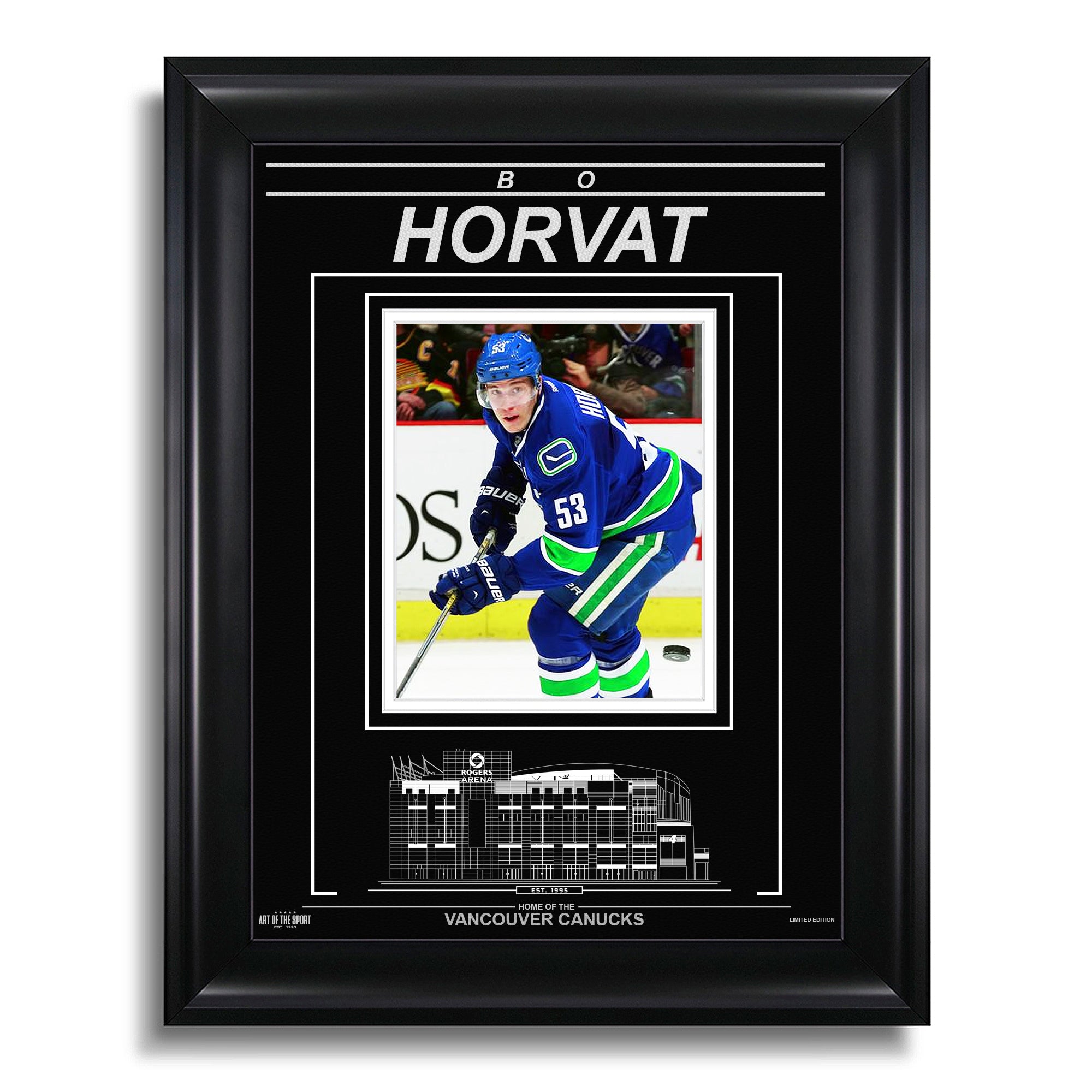 Bo Horvat Vancouver Canucks Engraved Framed Photo - Action - Heritage Hockey™