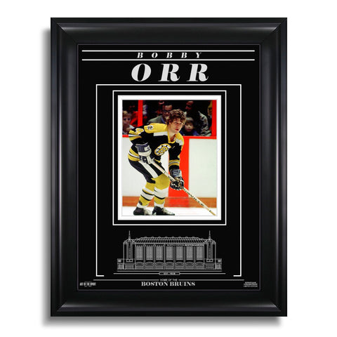 Bobby Orr Boston Bruins Engraved Framed Photo - Action