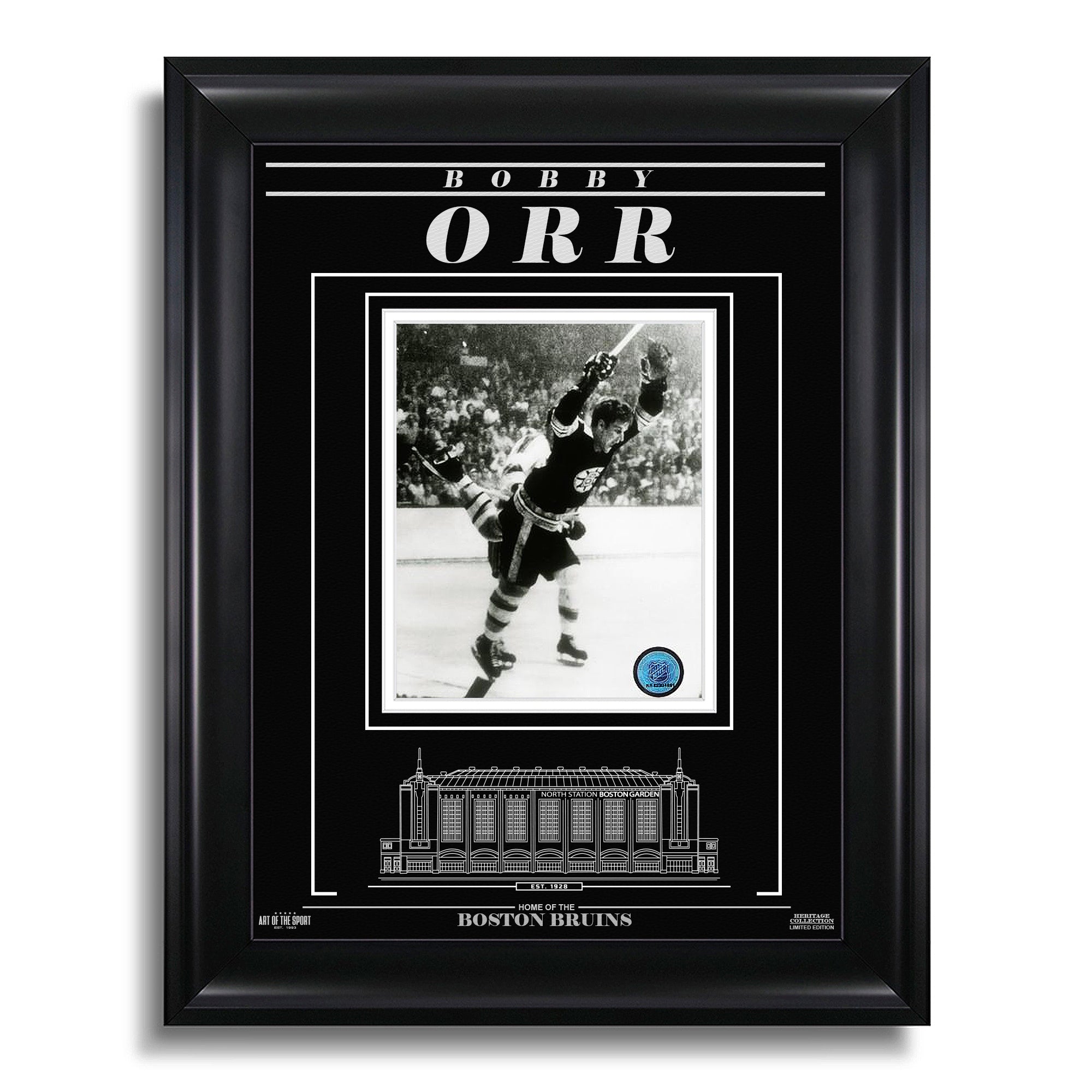 Bobby Orr Boston Bruins Engraved Framed Photo - The Goal - Heritage Hockey™