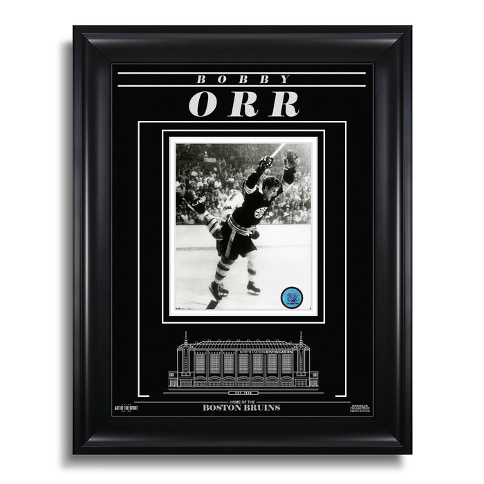 Bobby Orr Boston Bruins Engraved Framed Photo - The Goal - Heritage Hockey™