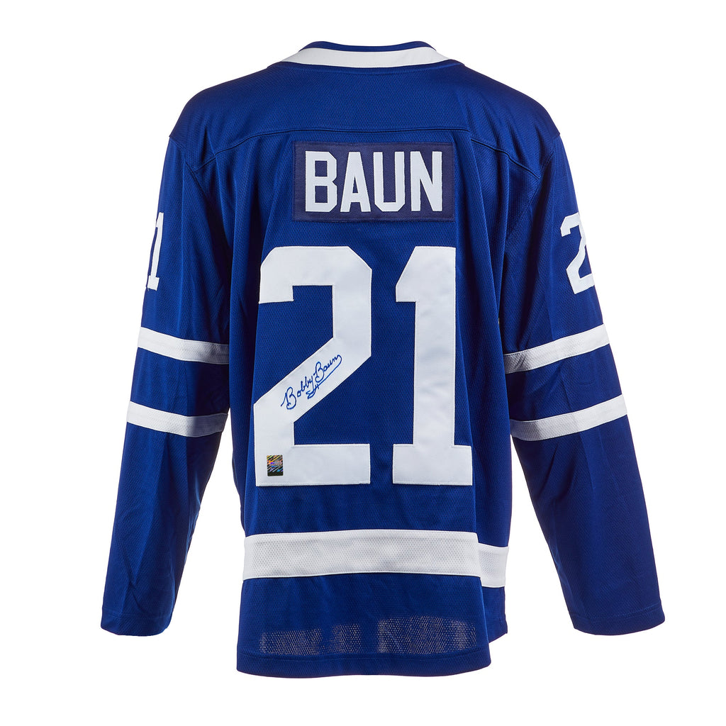 Bobby Baun a signé le maillot fanatique des Maple Leafs de Toronto